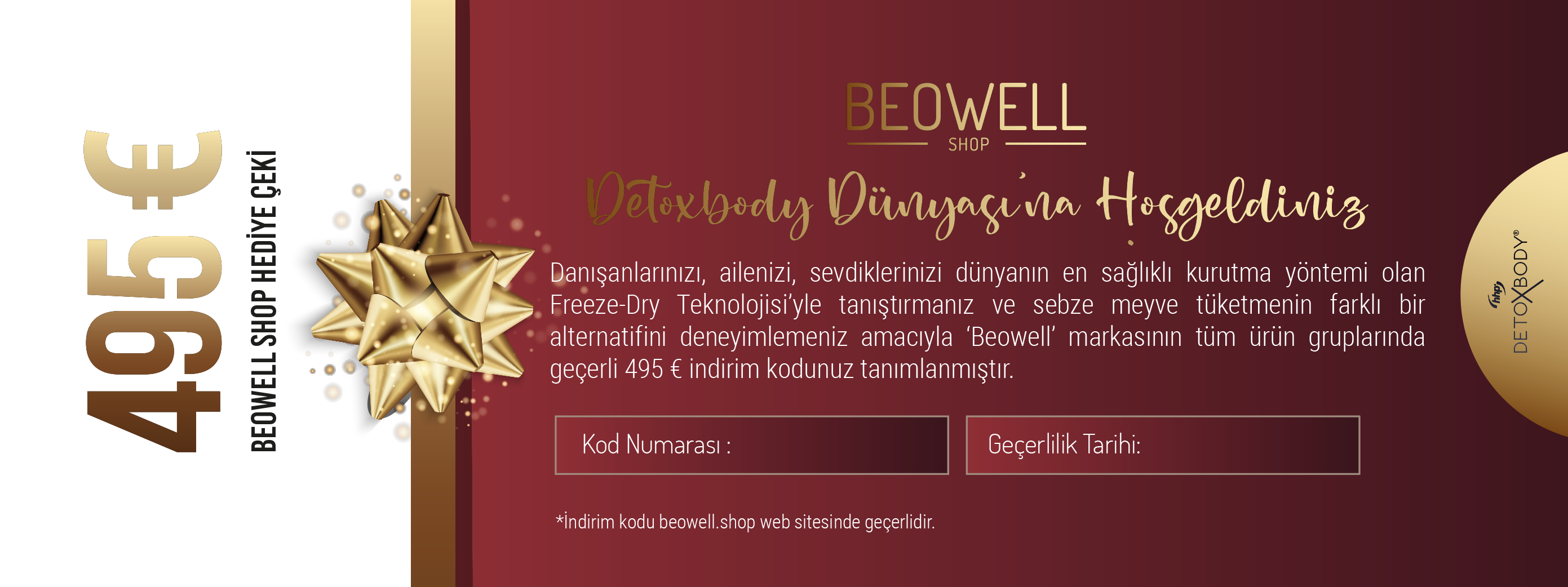 495 € beowell.shop hediye çeki